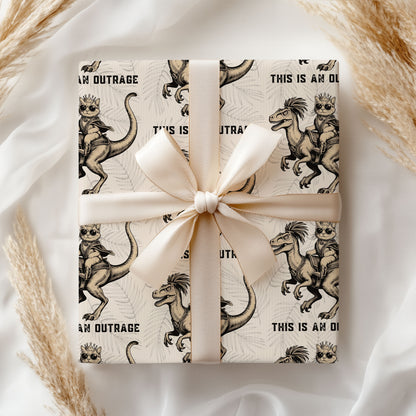 Cat Dinosaur Wrapping Paper