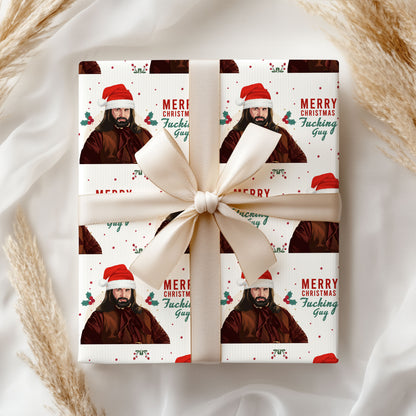 Creepy Paper Santa Wrapping Paper