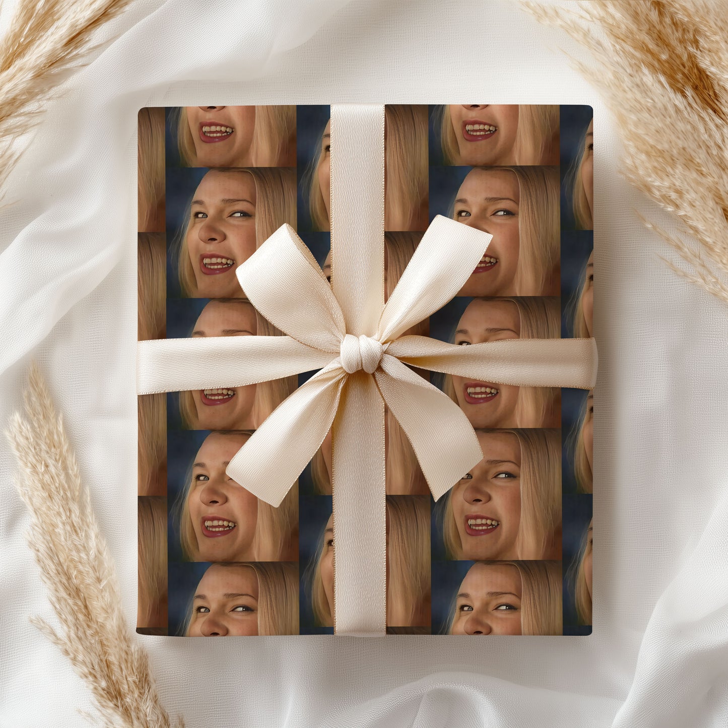 White Chicks Meme Gift Wrap with Holiday Trees