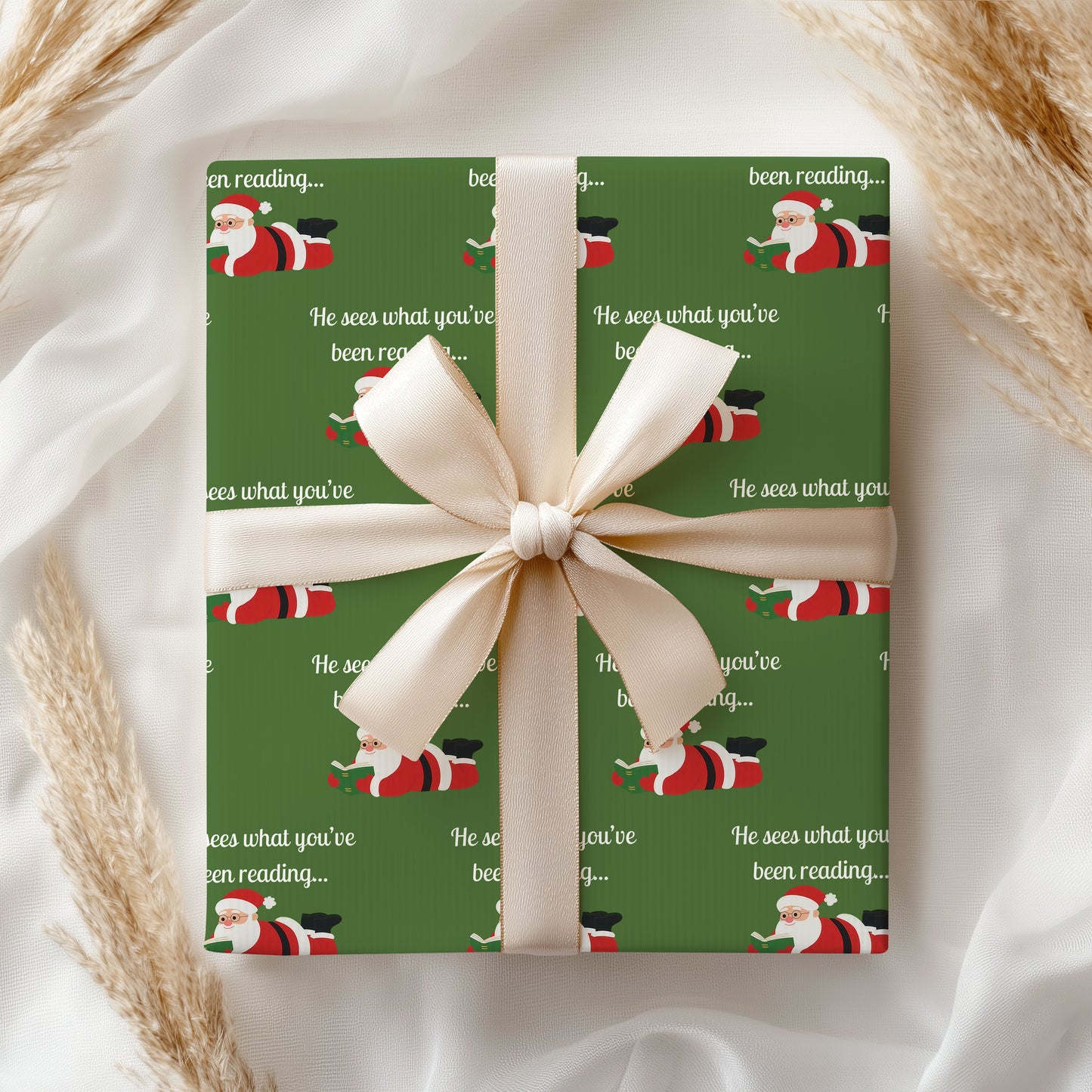 Santa Reading Book Lover Christmas Wrapping Paper