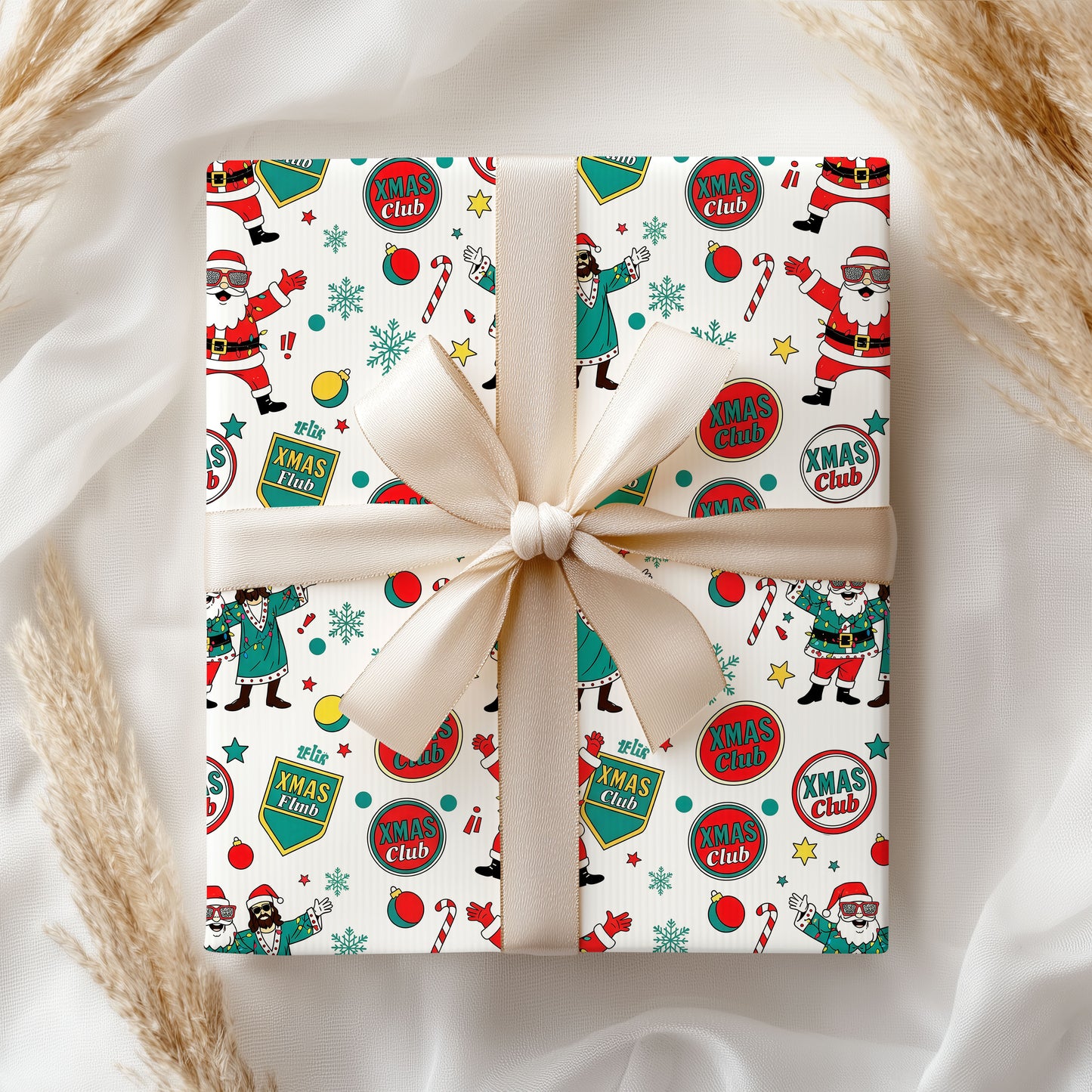 Santa and Jesus Wrap Gift