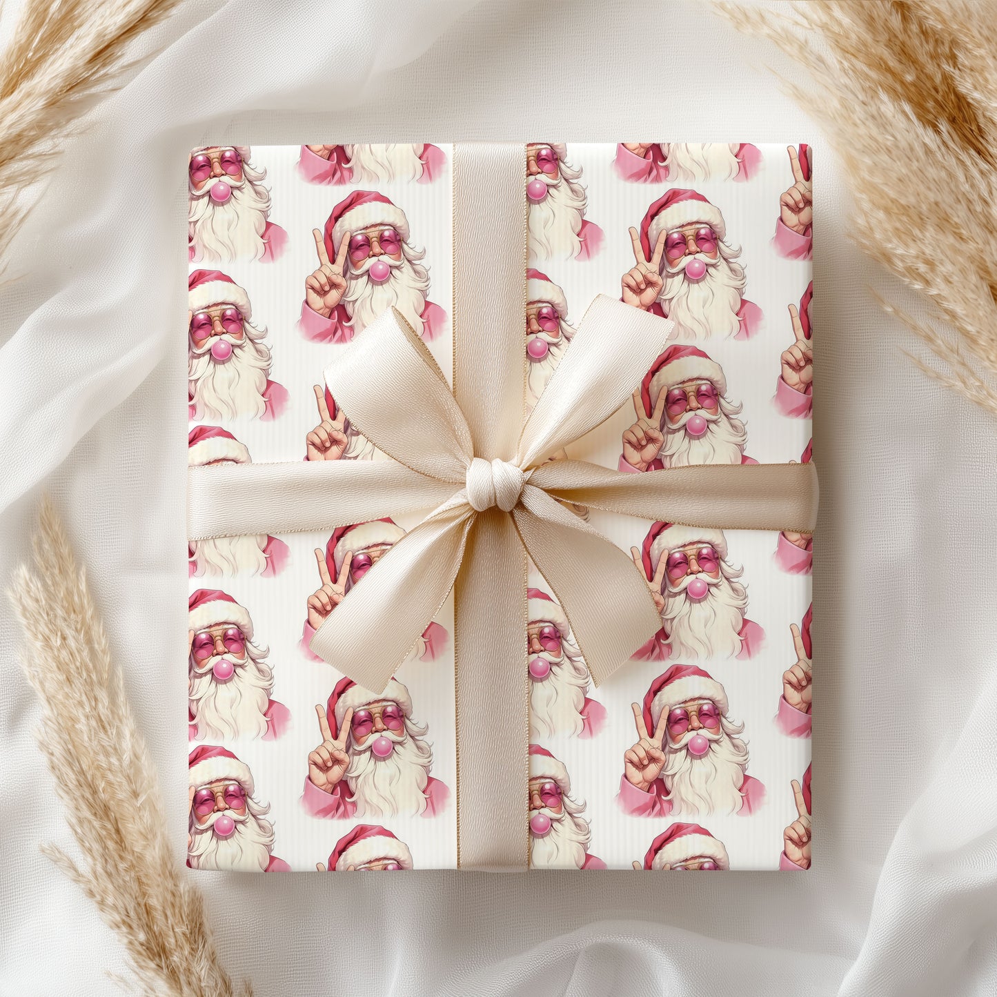 Santa Blowing Bubble Wrapping Paper