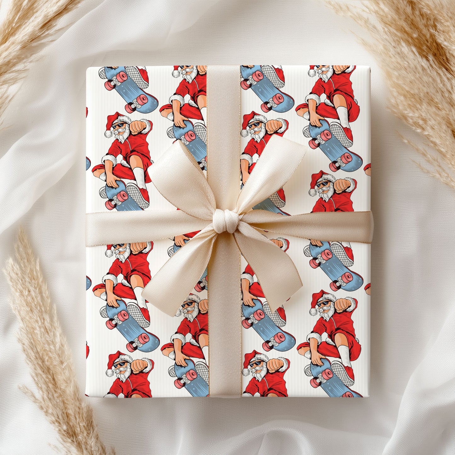 Santa Surfing Christmas Wrapping Sheets