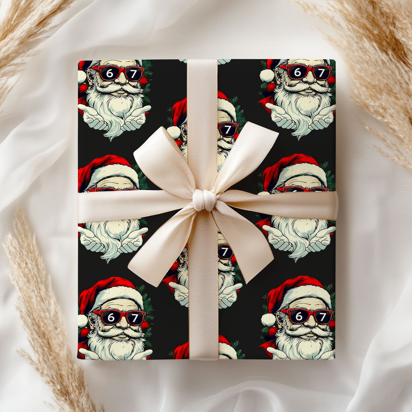 67 Meme Santa Xmas Gift Wrap with Holiday Trees