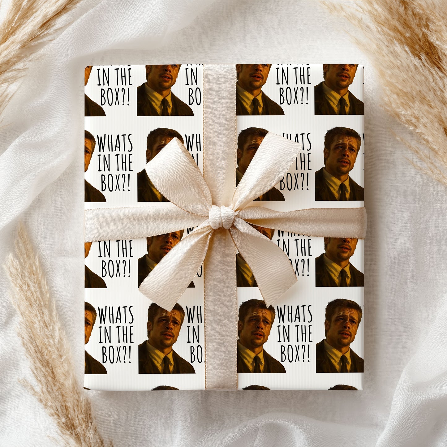 What is in the box Wrapping Paper with Holiday