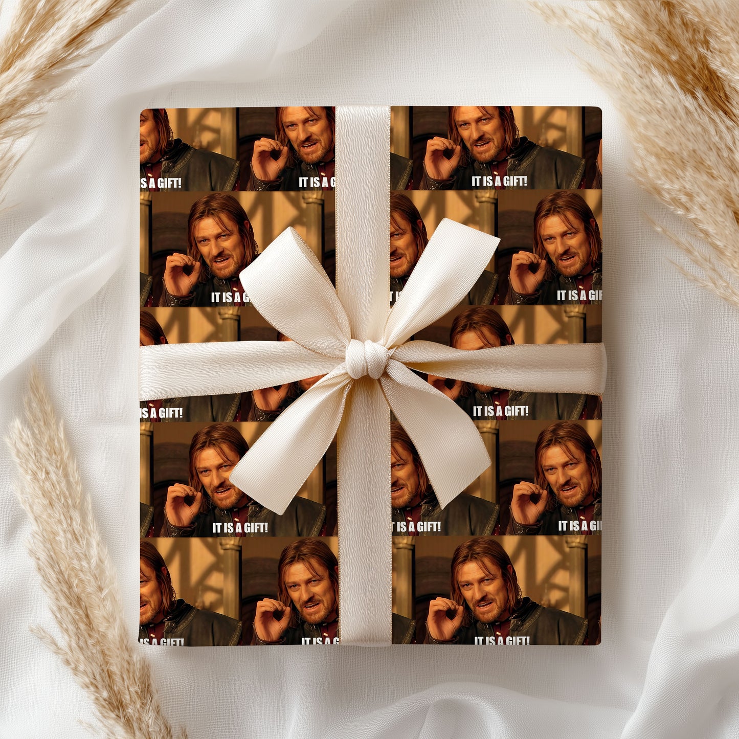 Boromir It Is A Gift Christmas Wrapping Paper, LOTR Gift Wrap