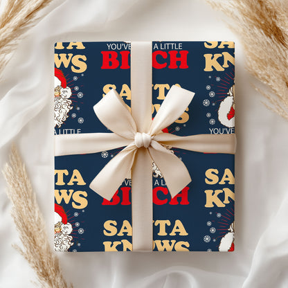 Santa Knows Christmas Wrapping Paper Rolls