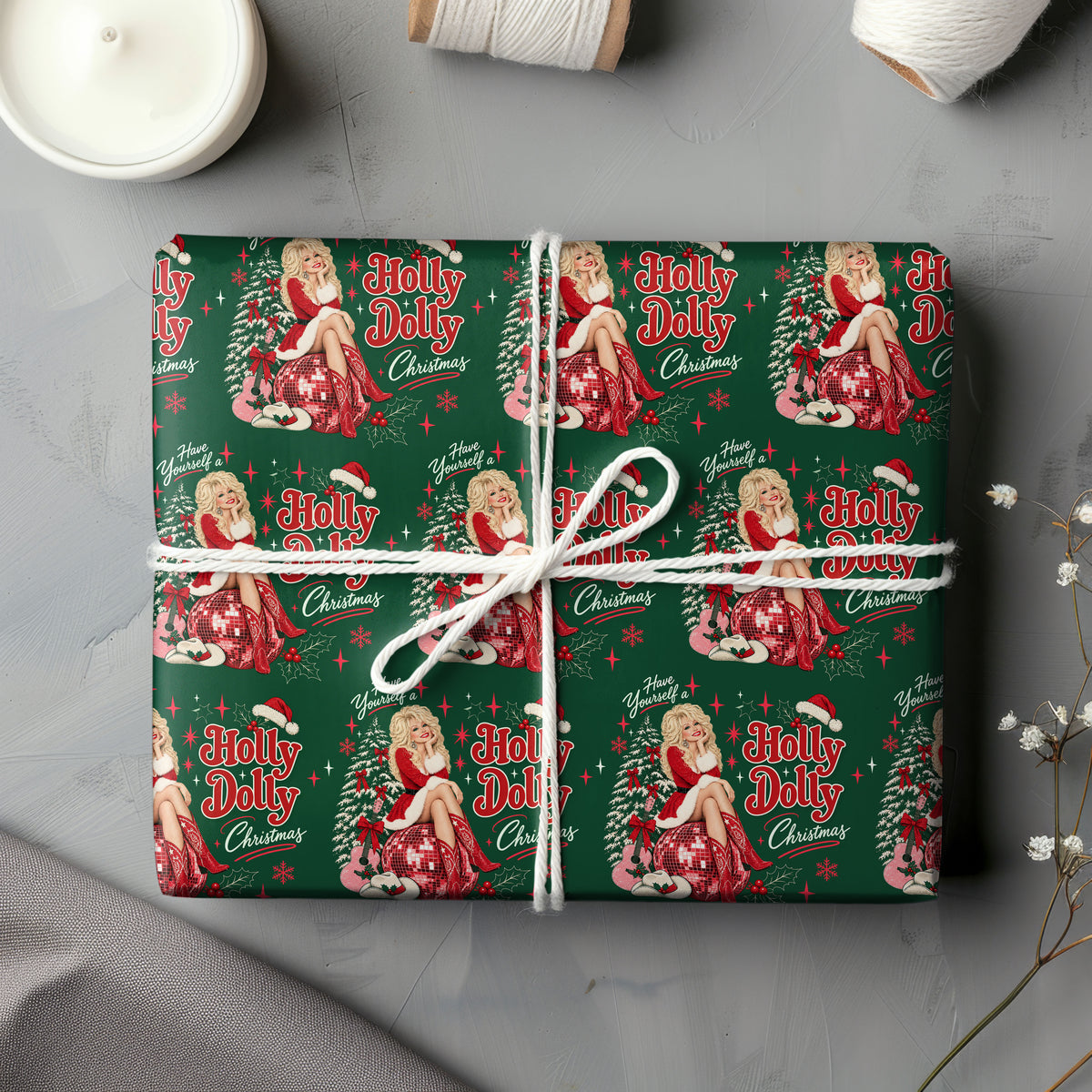 Holly Dolly Disco Wrapping Paper – Dolly Parton Christmas Gift Wrap