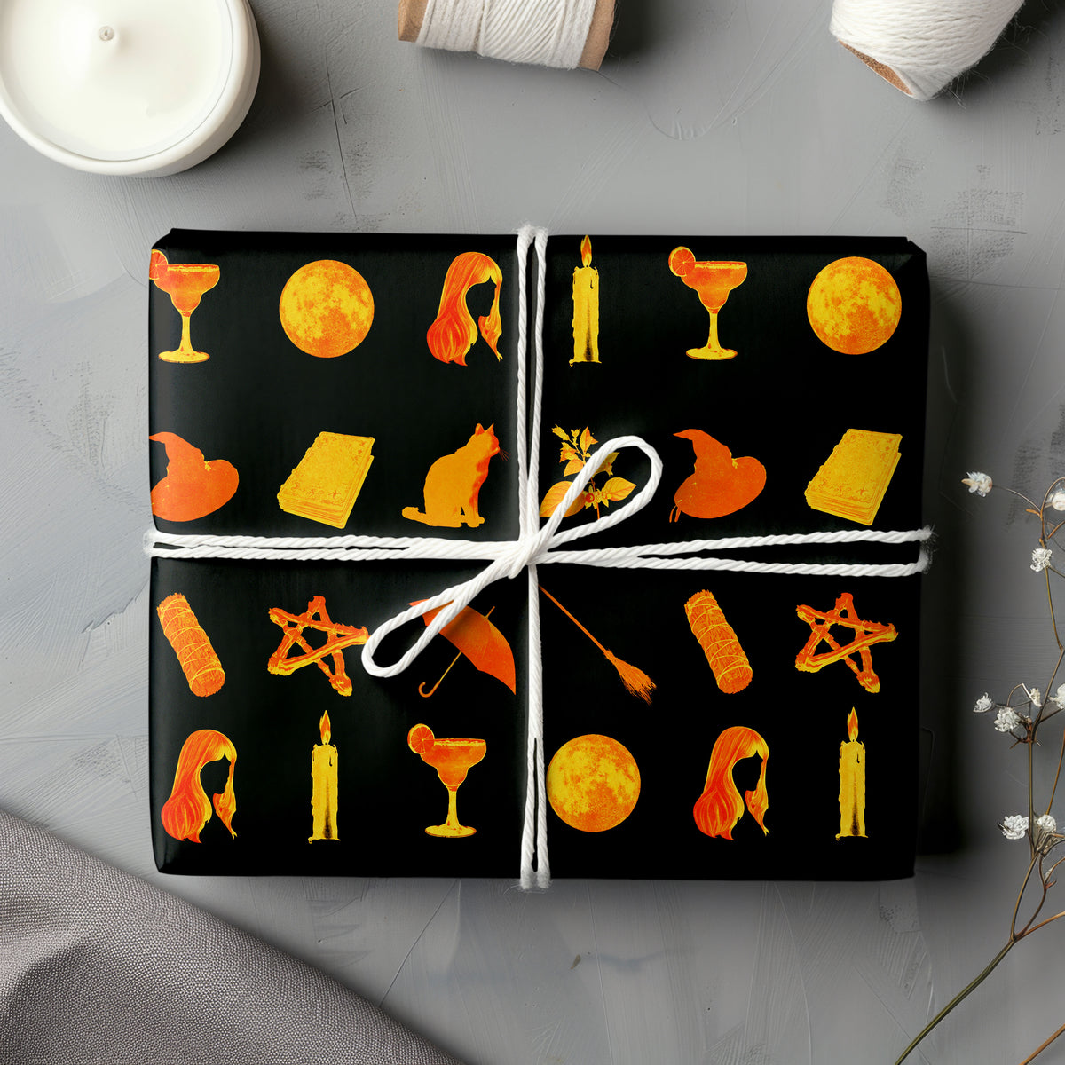 Black Orange Practical Magic Wrapping Paper – Gift Wrap for Fans