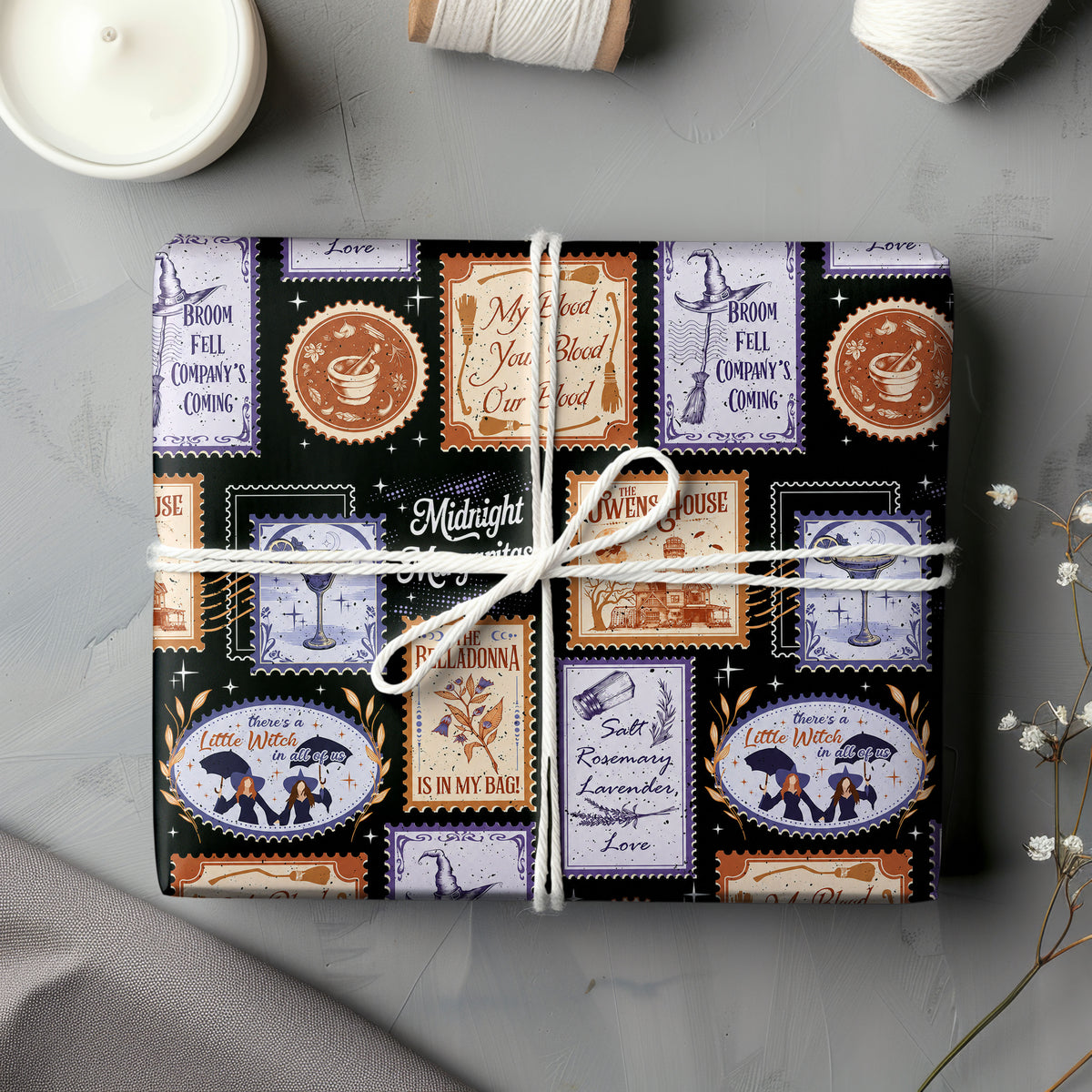 Black Stamps Practical Magic Wrapping Paper – Gift Wrap for Fans