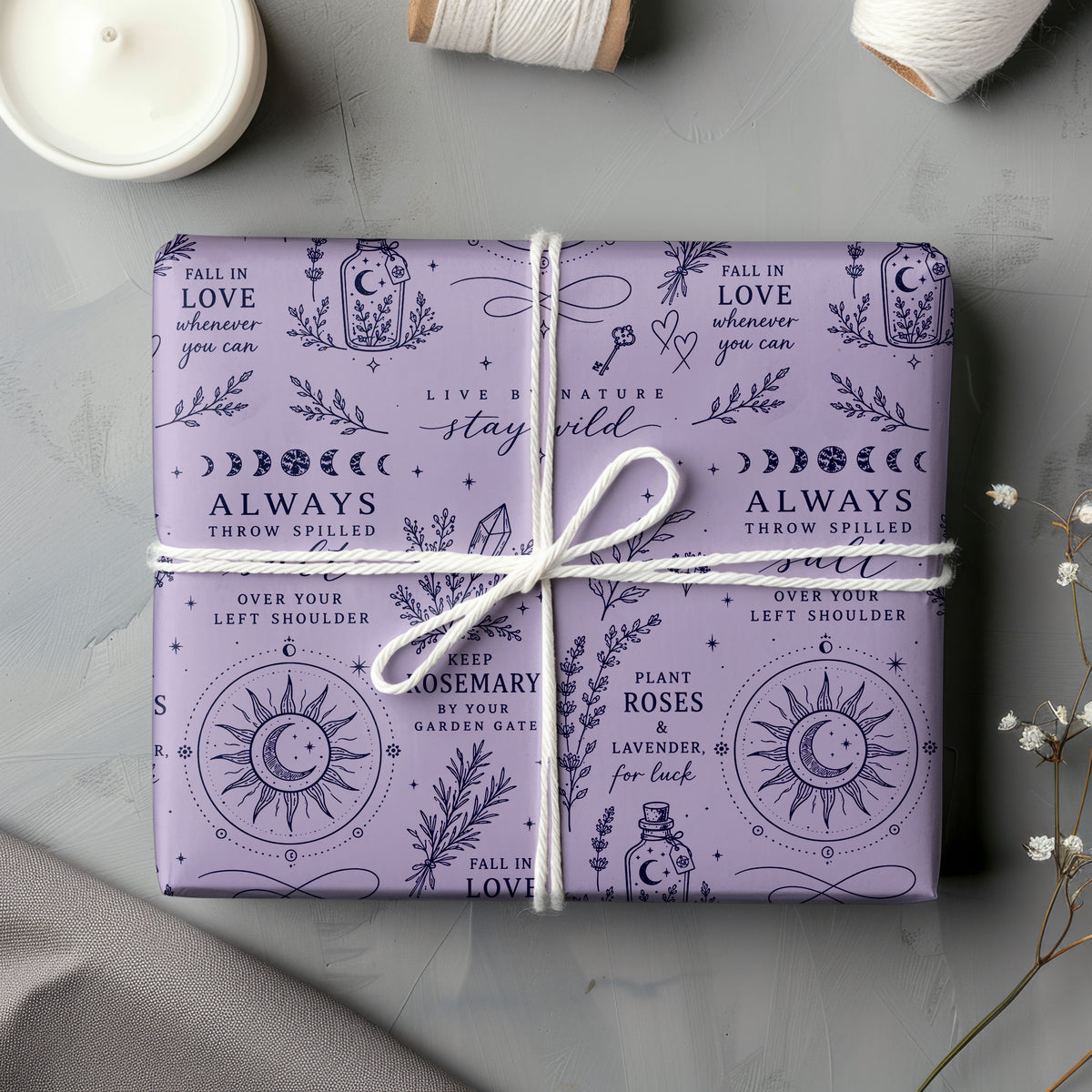 Lavender Practical Magic Wrapping Paper – Gift Wrap for Fans