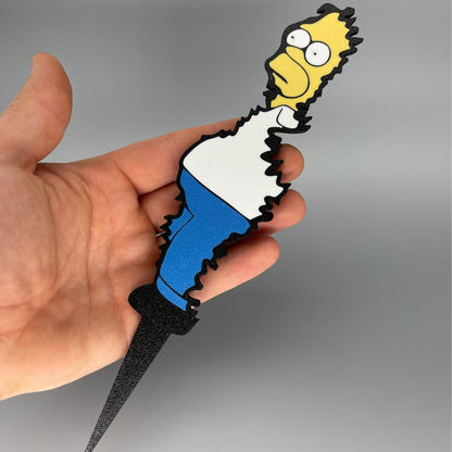 Homer Simpson Plant Stake Sign 3d Printed