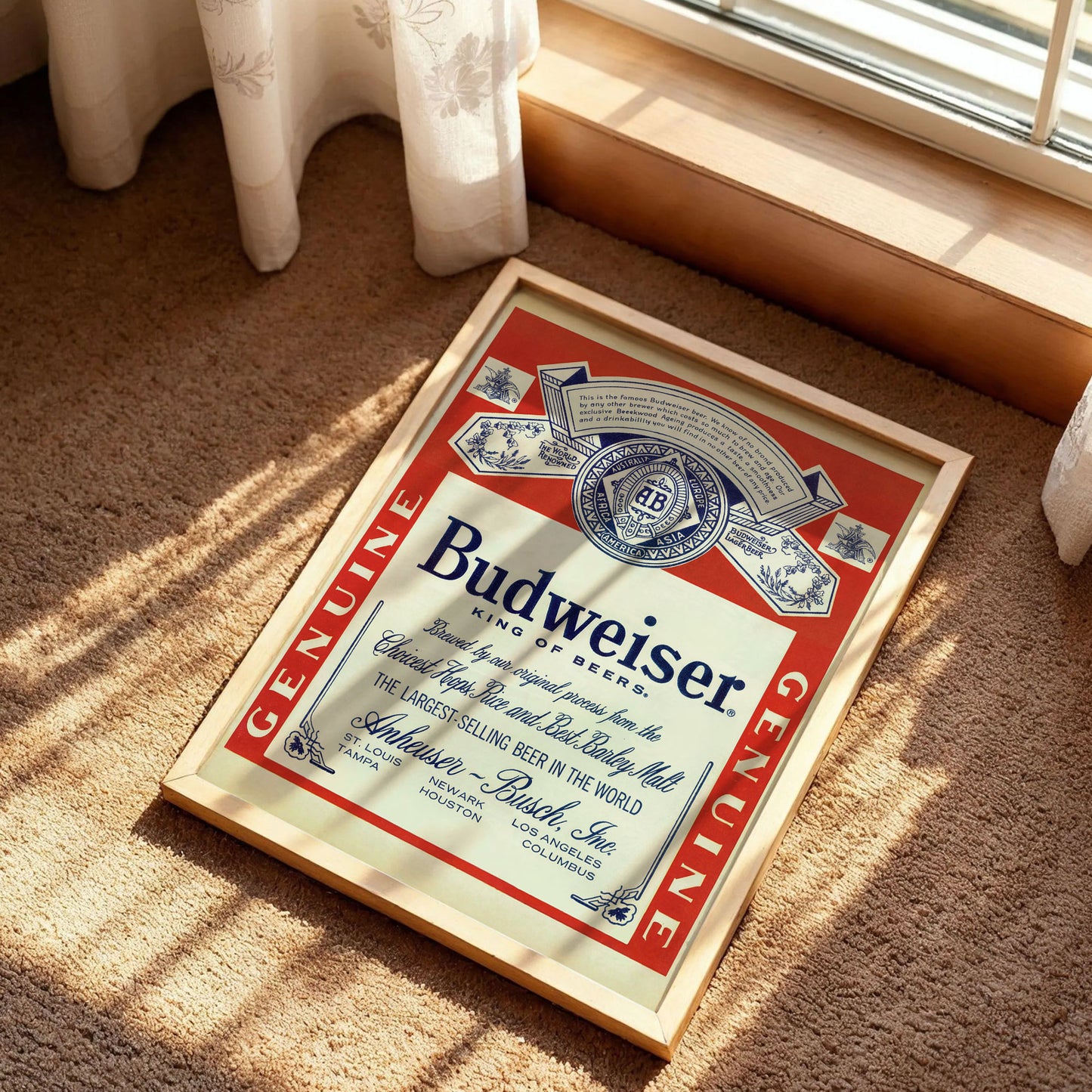 Vintage Boston Bruins Budweiser Advertising Poster