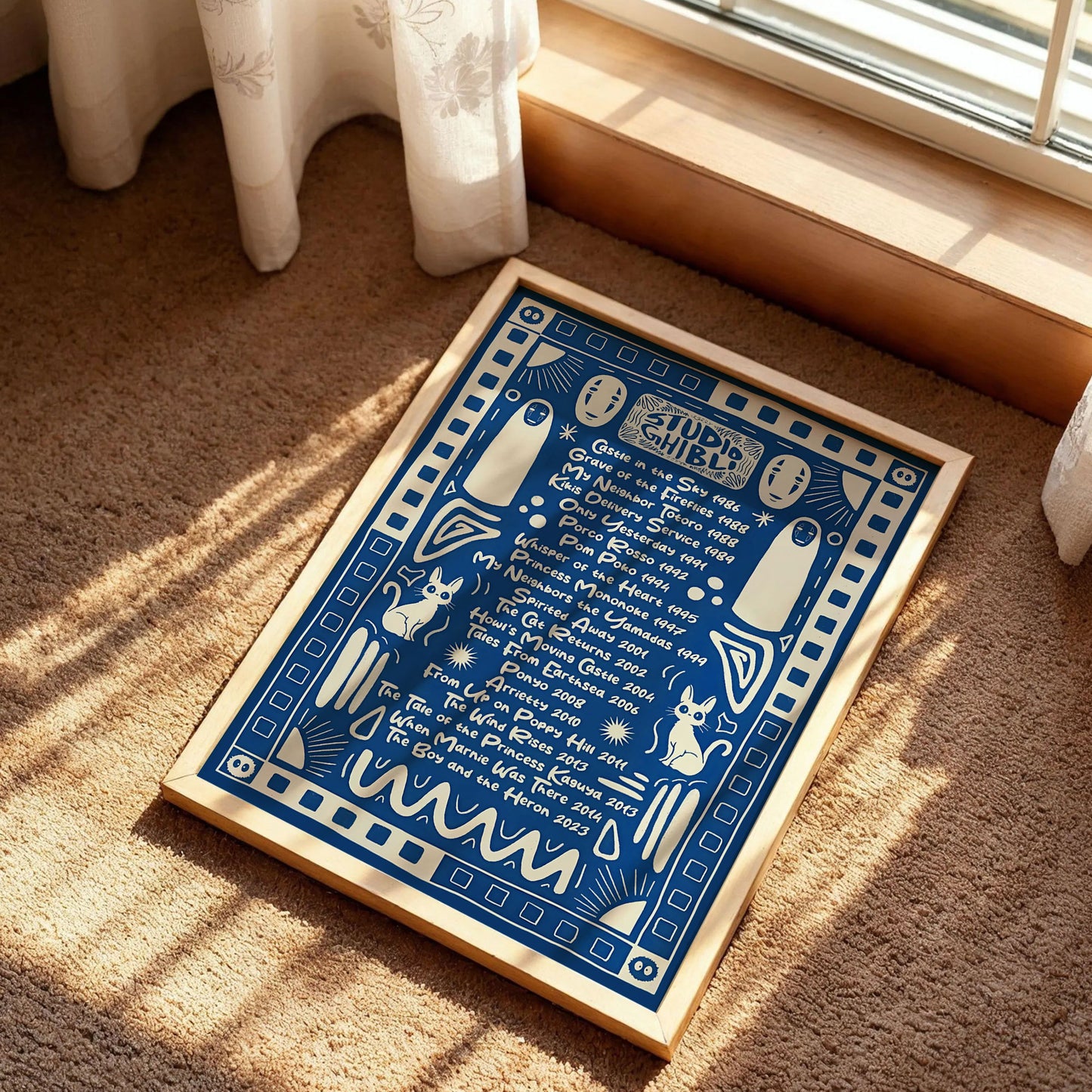 No Face and Jiji  Studio Ghibli Poster