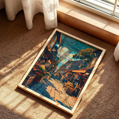 Japanese Morning Market Street Poster