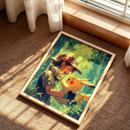 Ash Ketchum and Pikachu Art Print