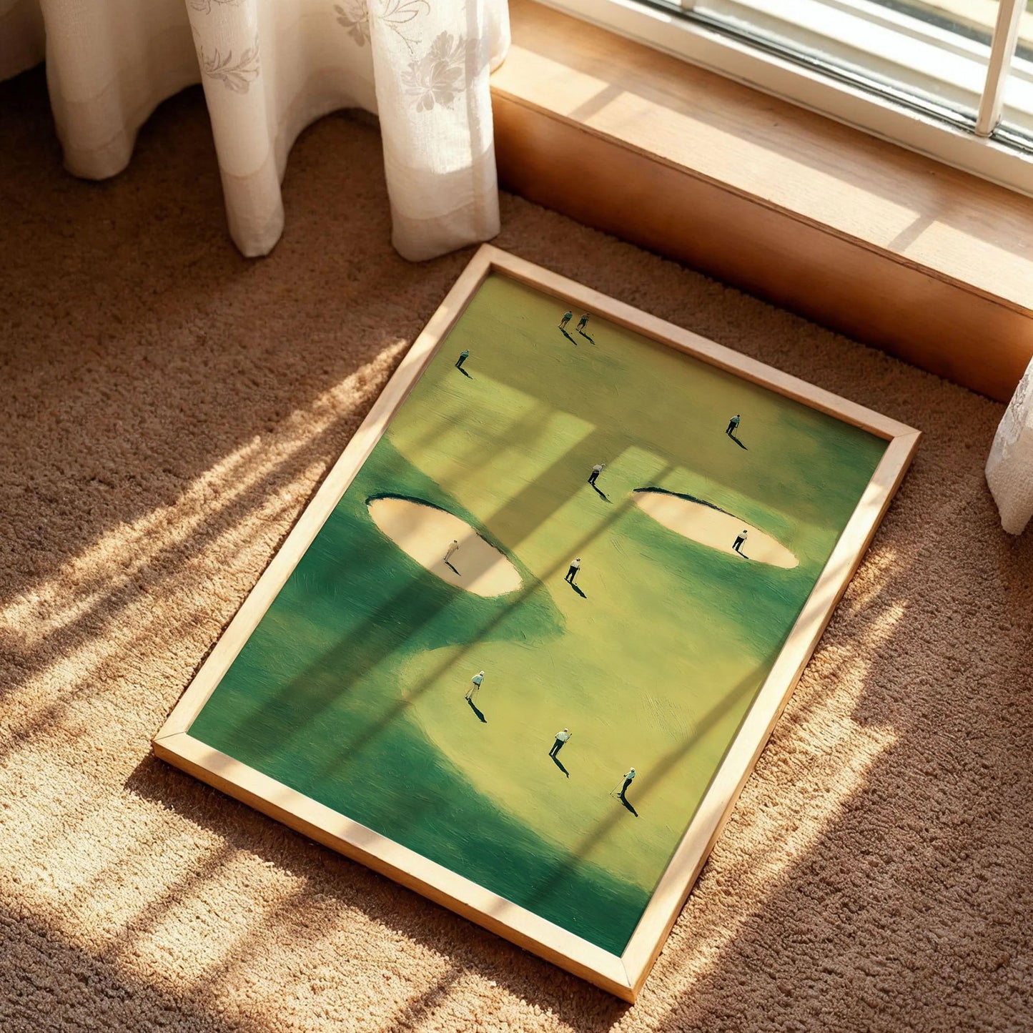 Tiny Golfers Abstract Poster