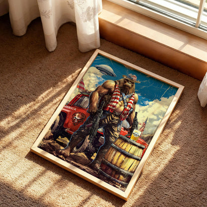 Bigfoot Cowboy Poster