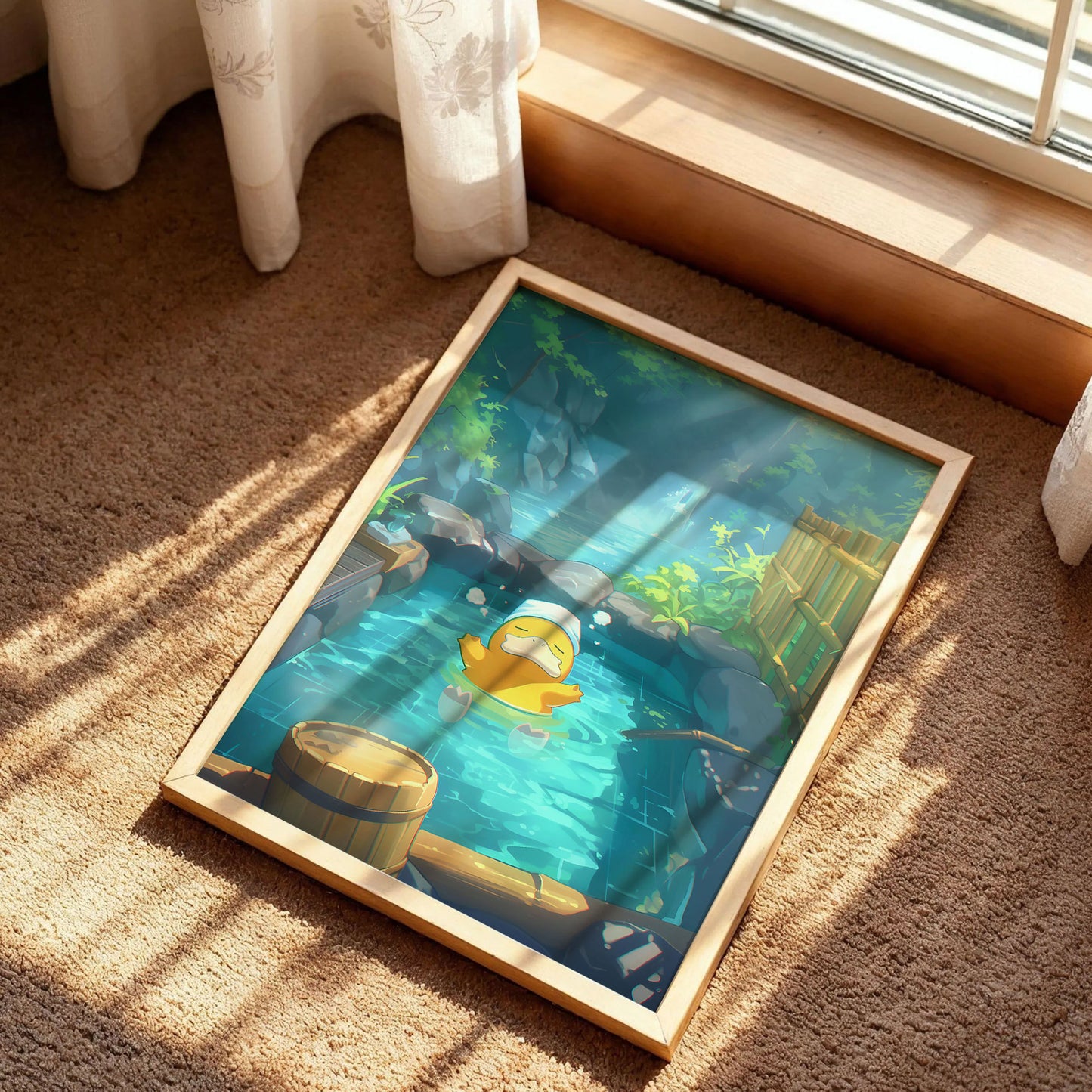 Psyduck Finds Serenity in a Hot Spring Poster