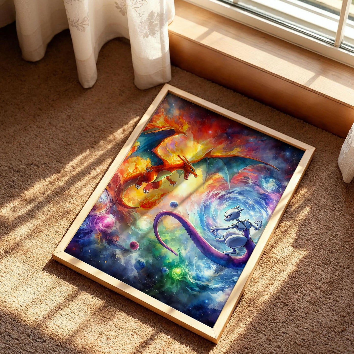 Charizard and Mewtwo Art