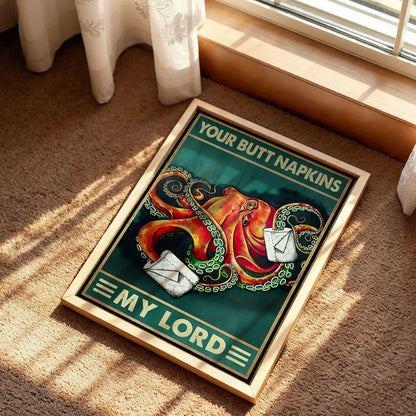 Octopus Toilet Paper Funny Poster