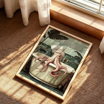 Octopus in the Bathtub Wall Art
