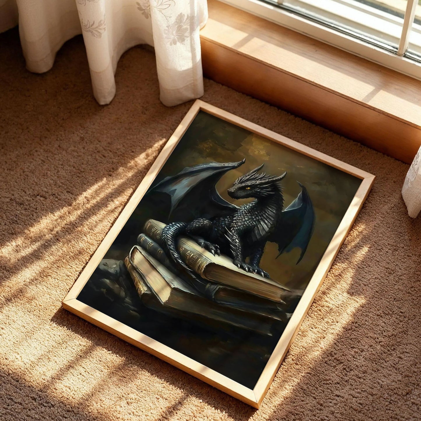 Vintage Dragon Book Print
