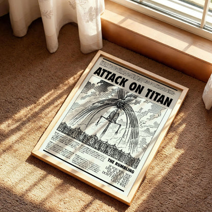 Attack on Titan The Rumbling Newspaper Style Poster