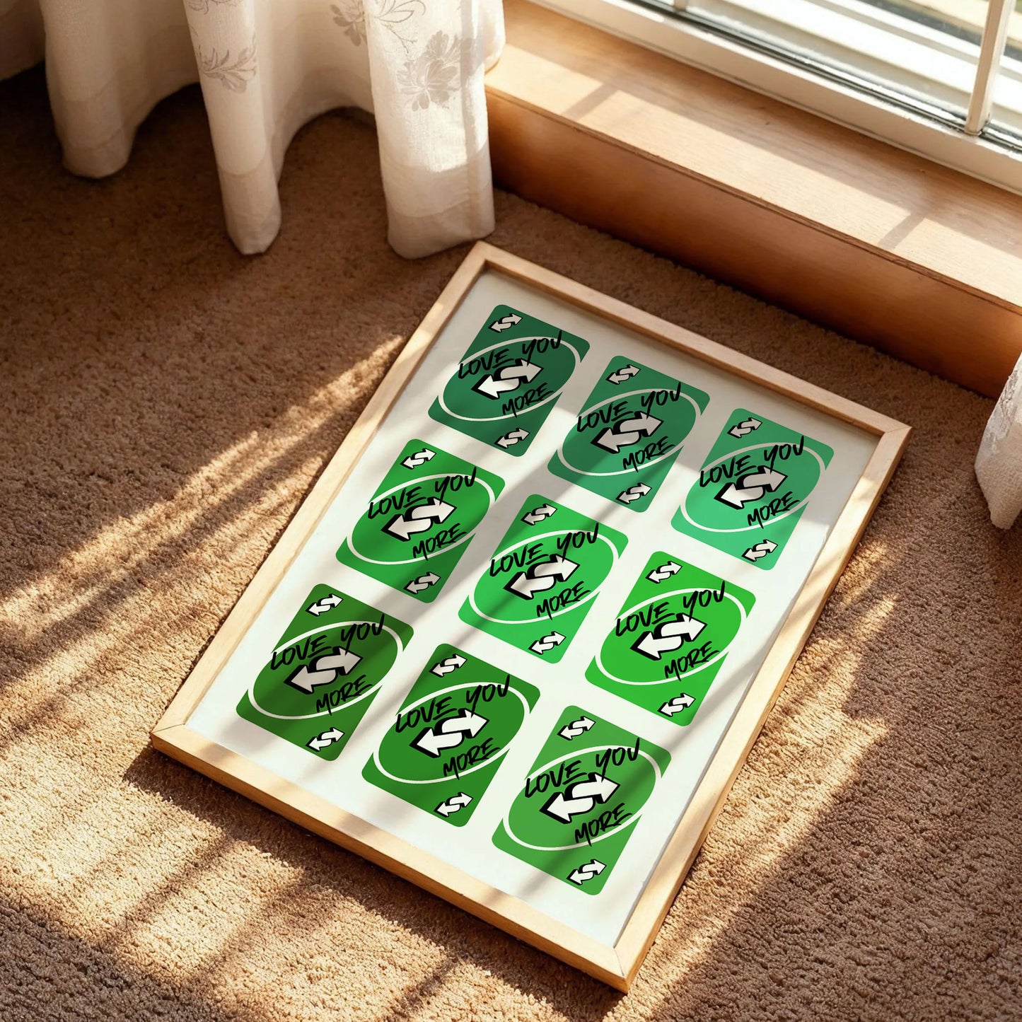 Love You More Uno Reverse Green Card Poster