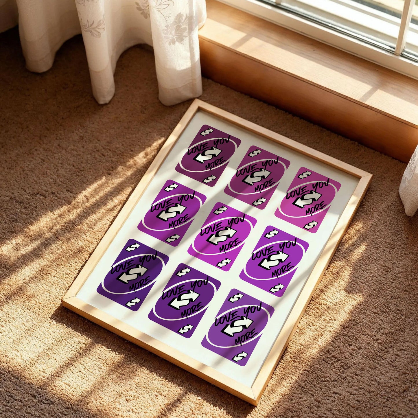 Love You More Uno Reverse Card Wall Art