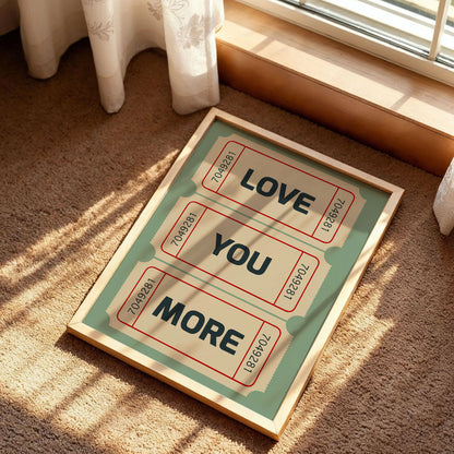 Retro Love Ticket Wall Art