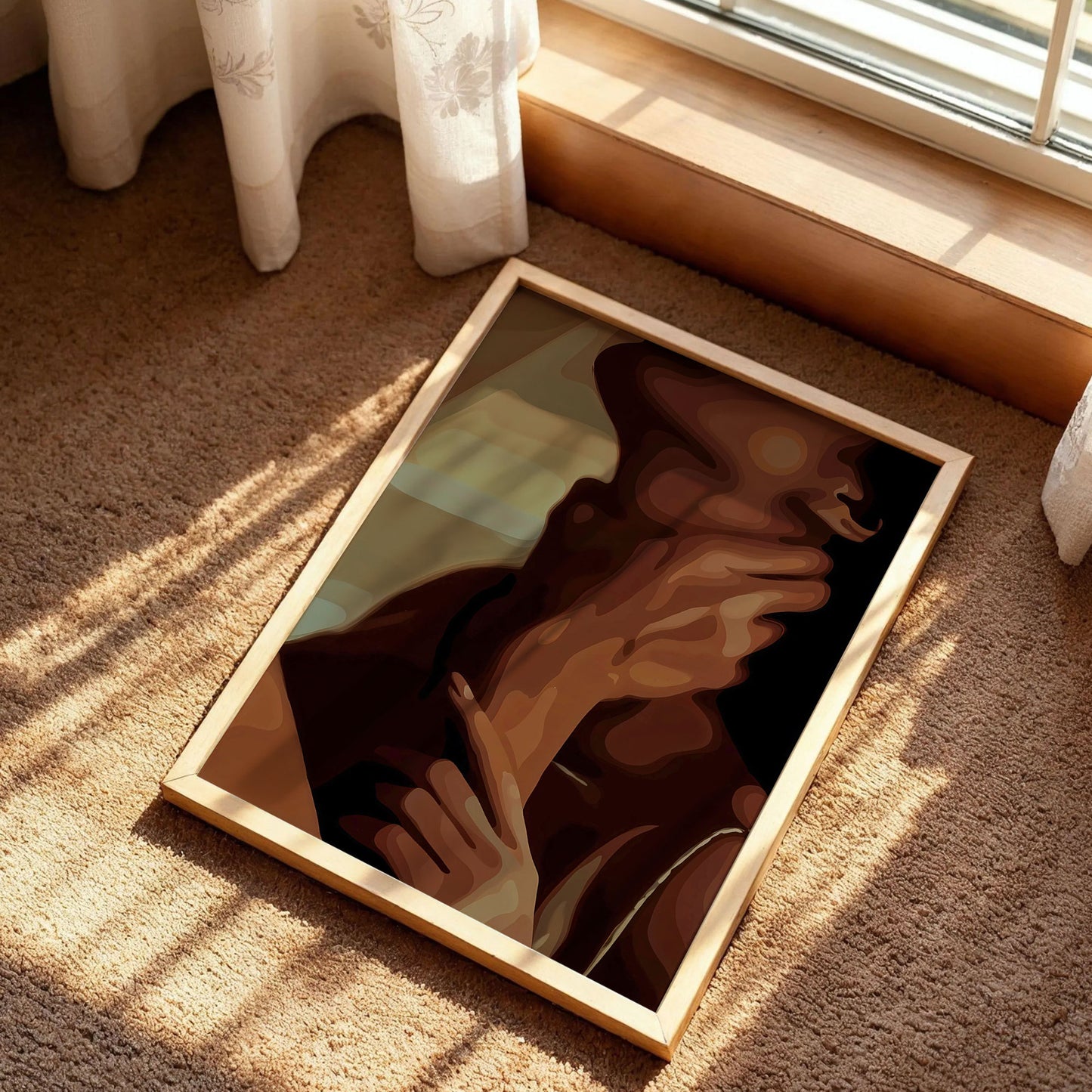 Black Love African Couple Portrait Poster