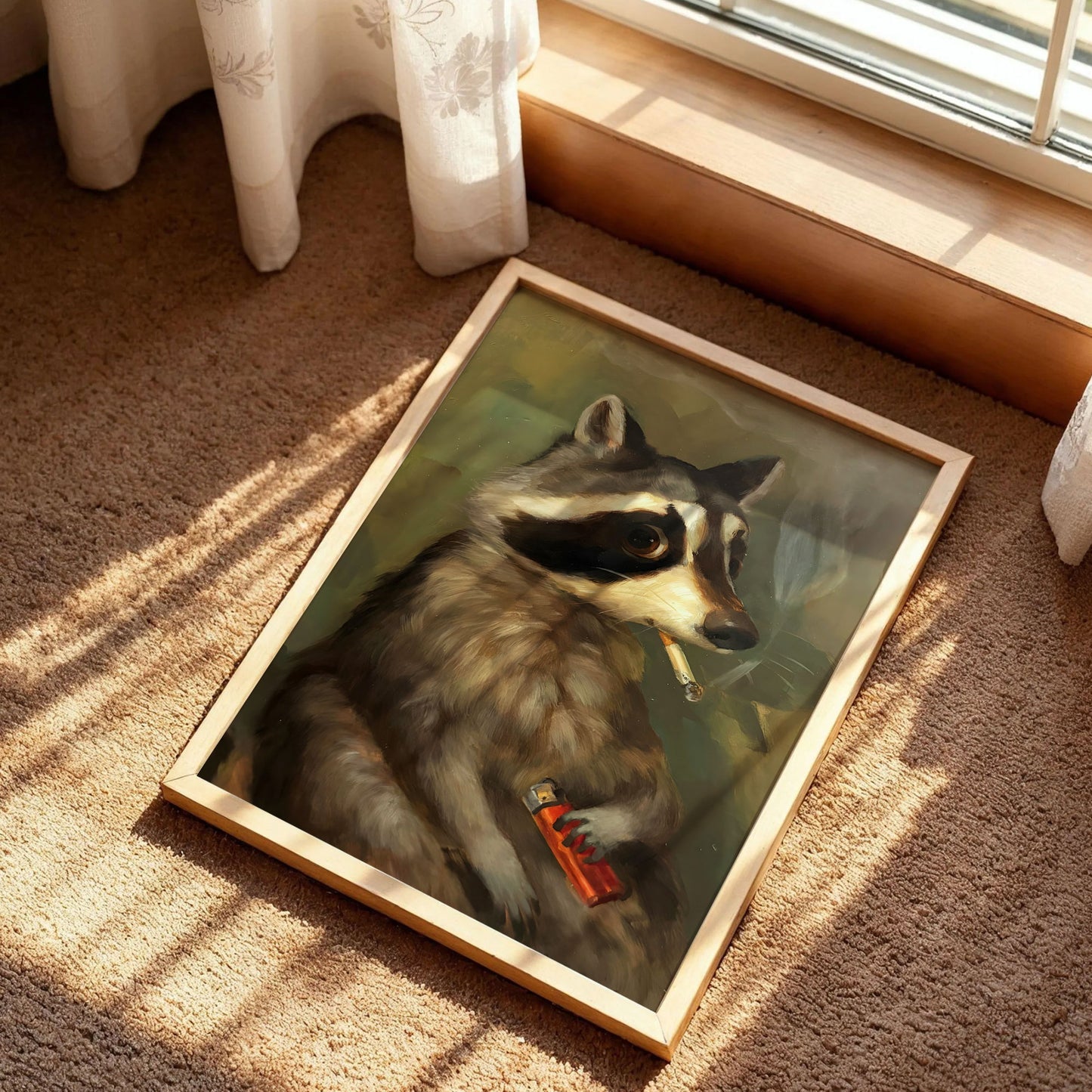 Raccoon Smoking Poster