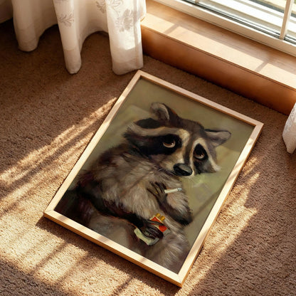 Raccoon Smoking Poster