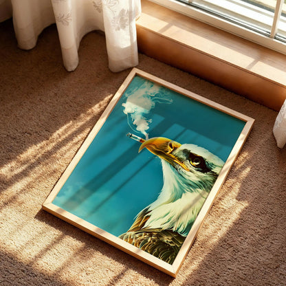 Smoking Eagle With Cigarette Poster
