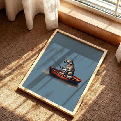 Funny Dog Fishing Poster