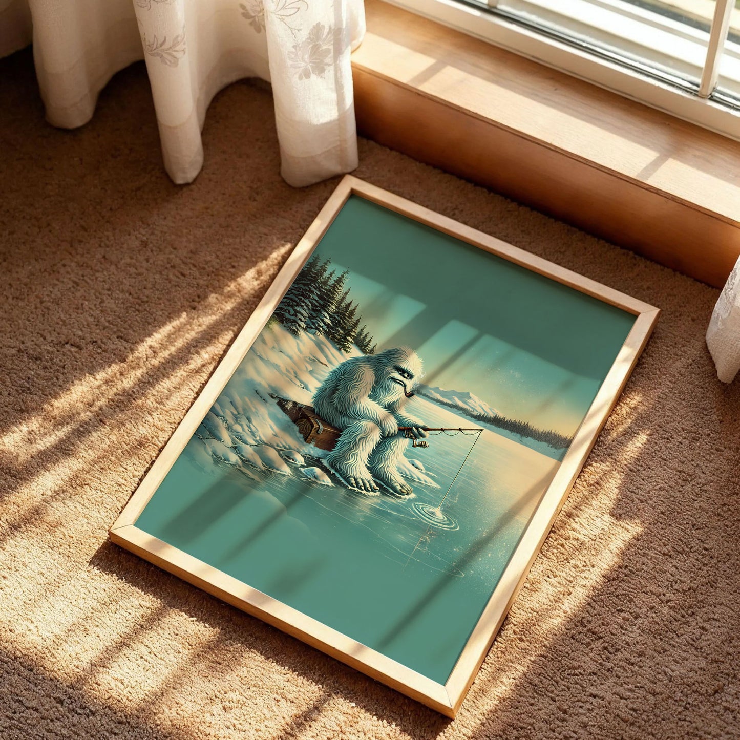 Funny Bigfoot Smoking Art Print