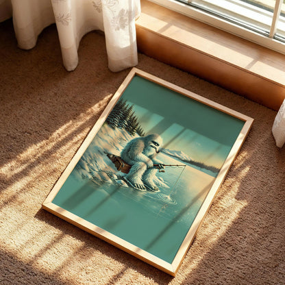 Funny Bigfoot Smoking Art Print