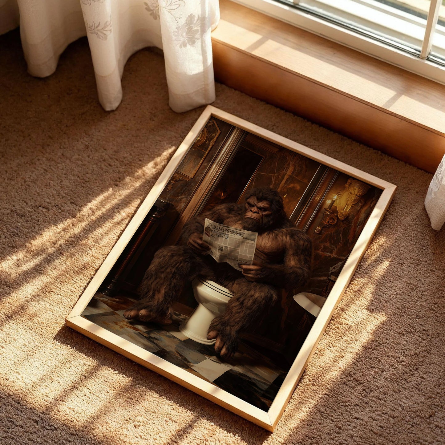 Bigfoot Bathroom Print Art