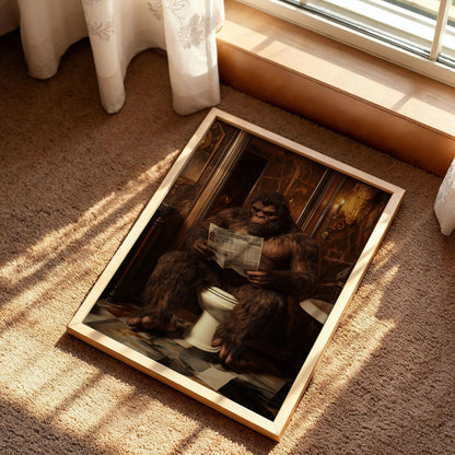Bigfoot Bathroom Print Art