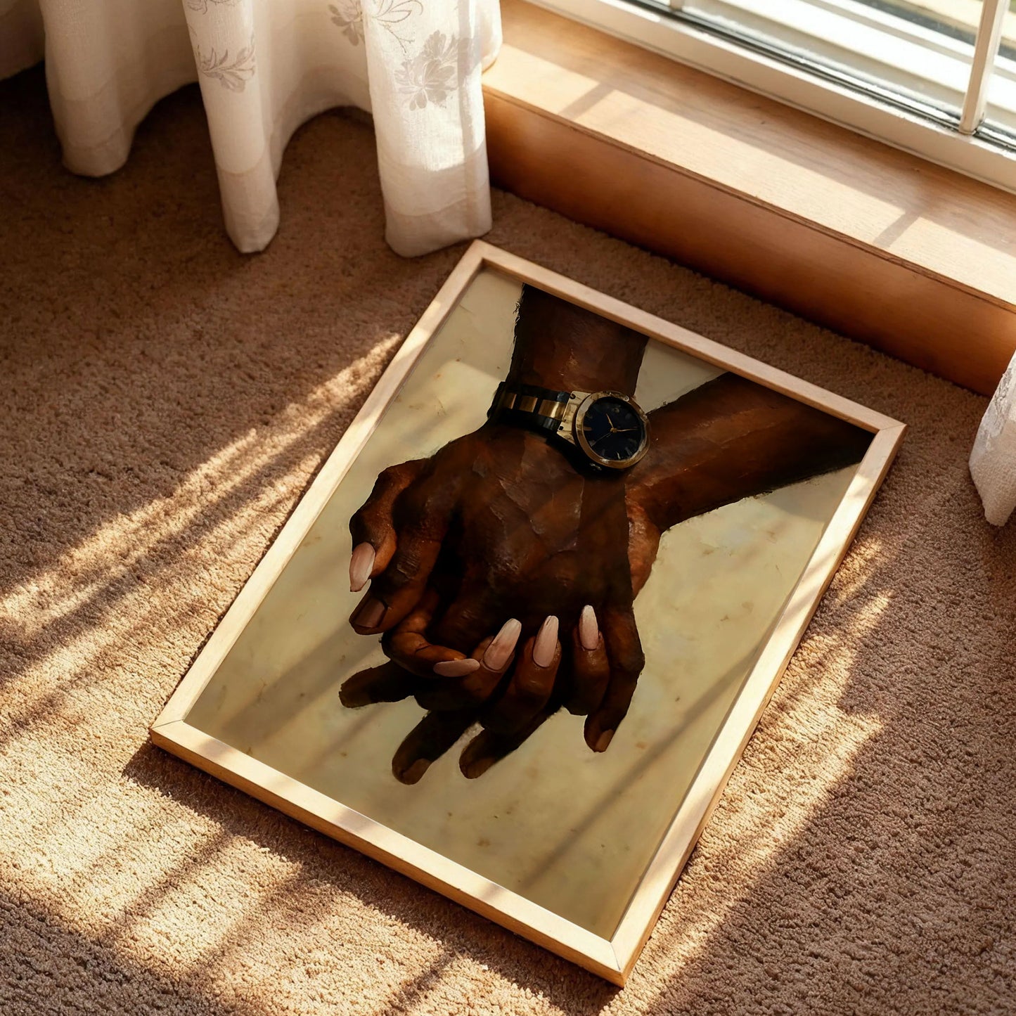 Black Couple Holding Hands Poster