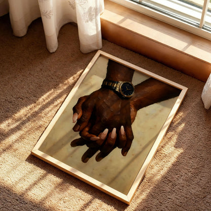 Black Couple Holding Hands Poster