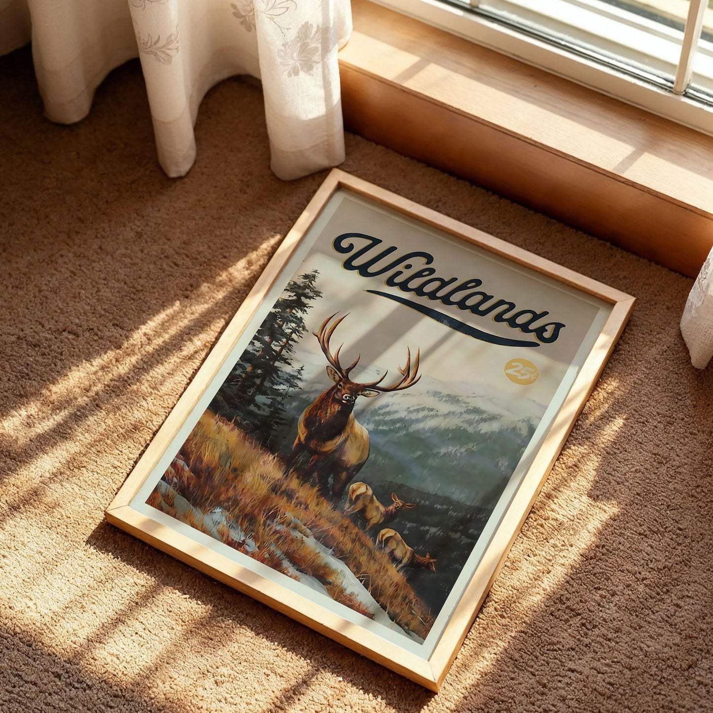 Retro Deer Hunting Art Print