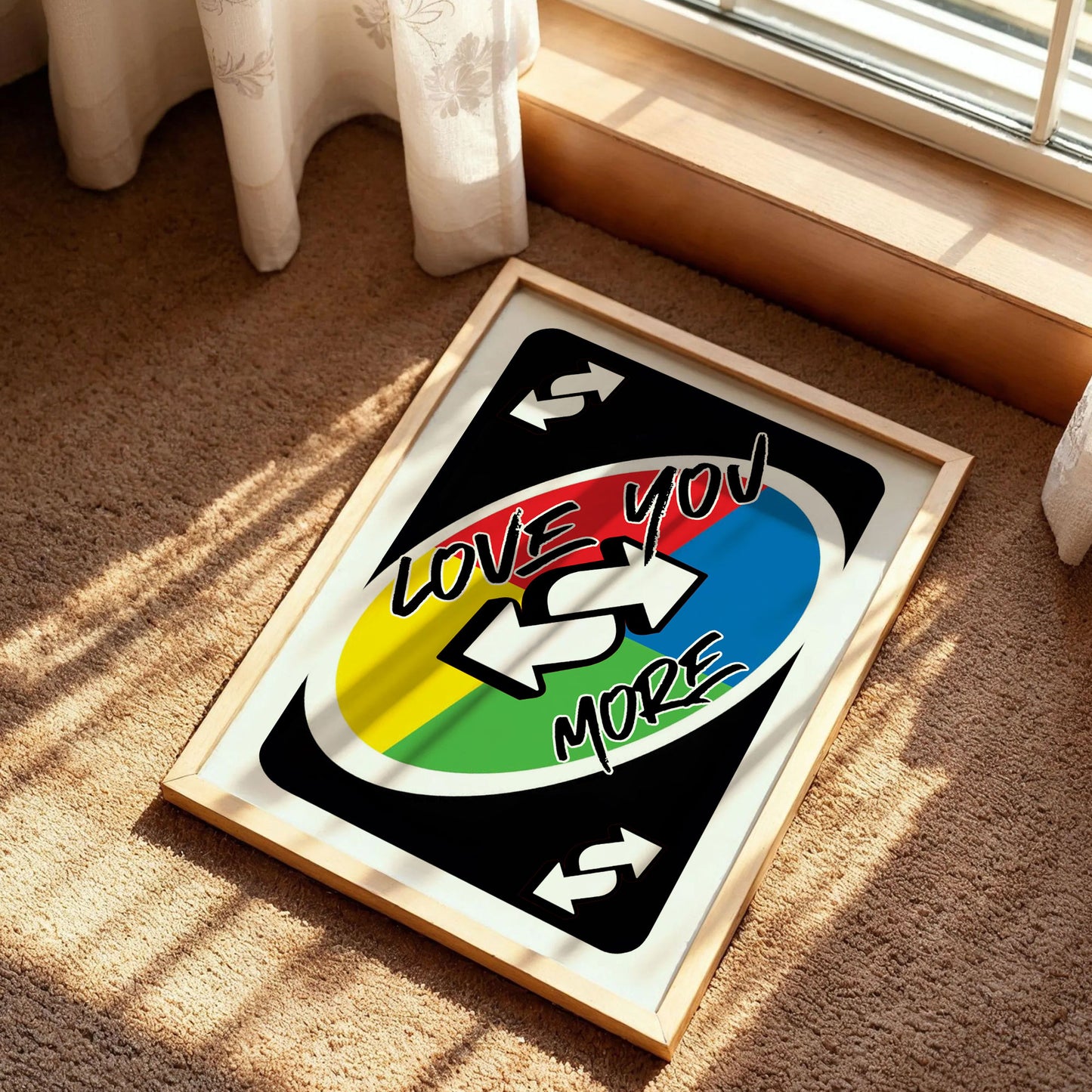 Love You More Uno Trendy Card Poster