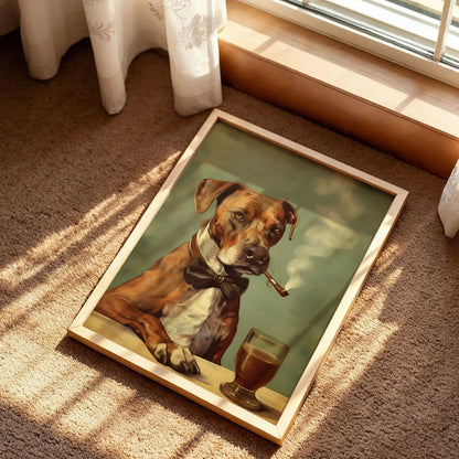 Dog with Cigar Poster