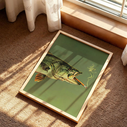 Smoking Largemouth Bass Wall Art