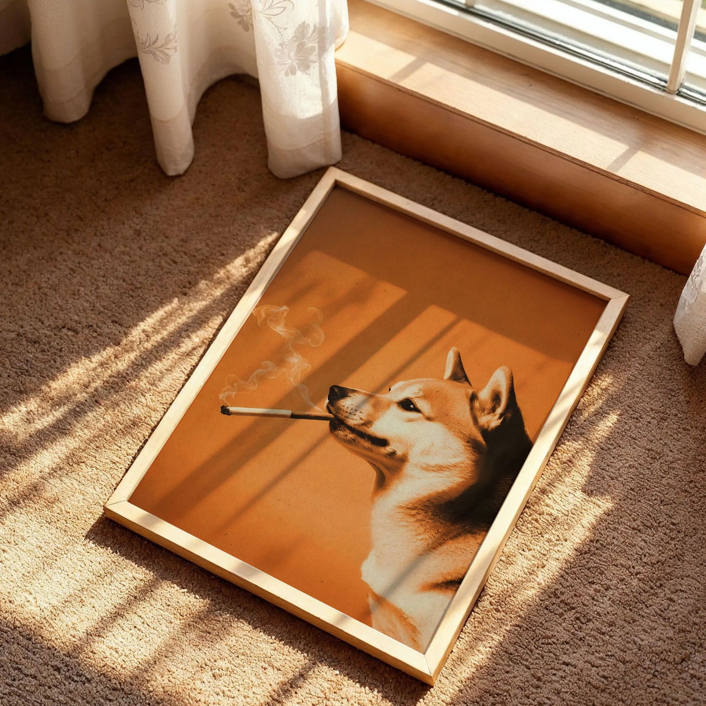 Dog Smoking a Cigarette Poster