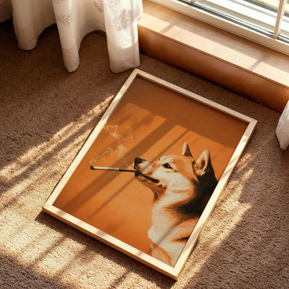 Dog Smoking a Cigarette Poster