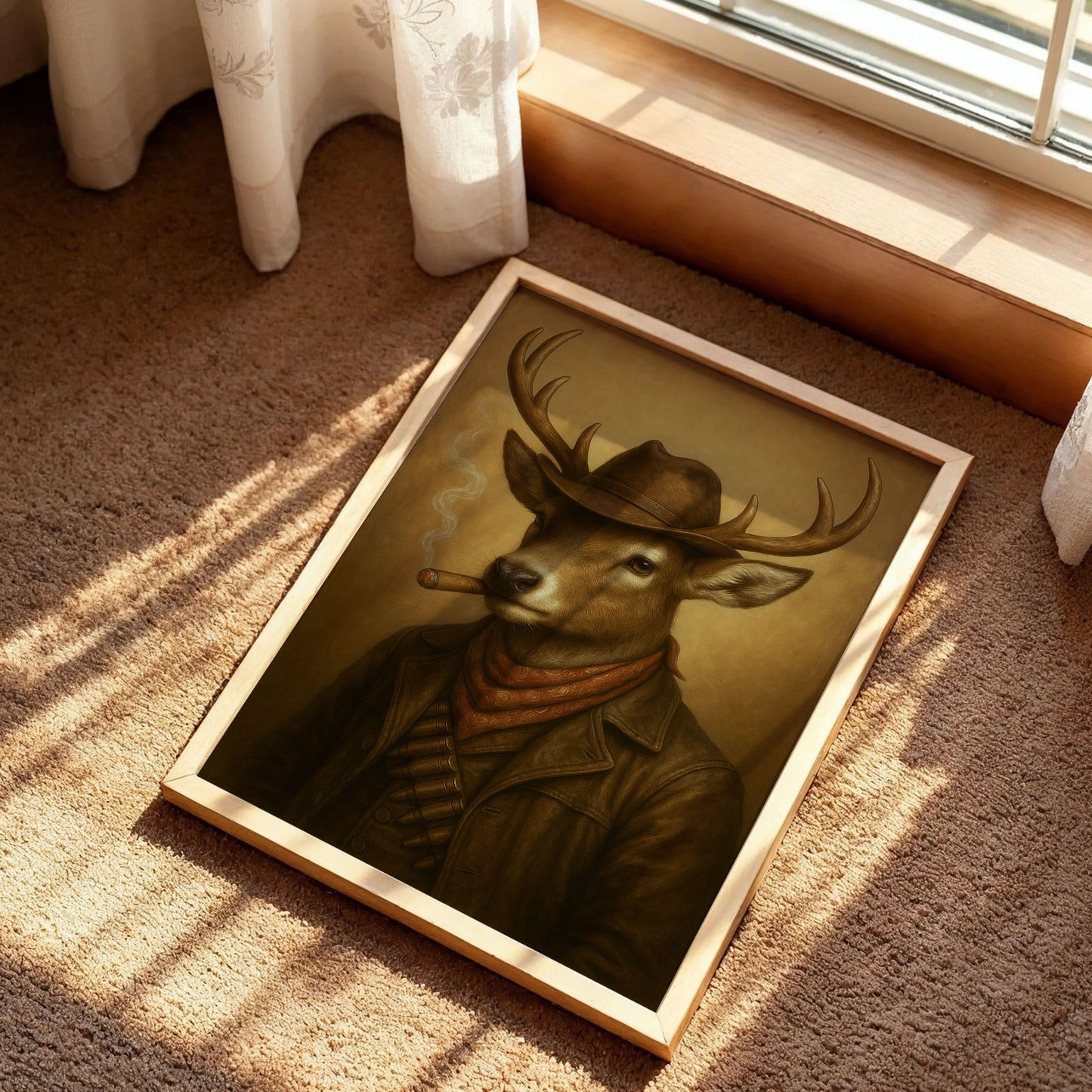 Buck Smoking a Cigarette Vintage Poster