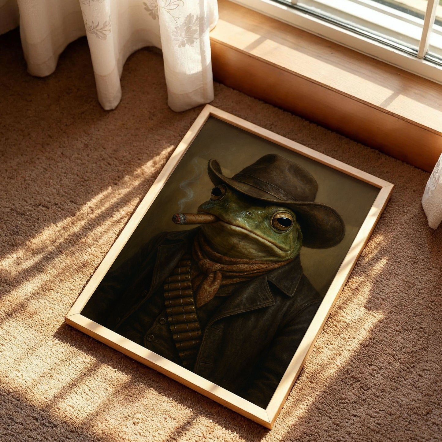 Smoking Cowboy Frog Wall Art